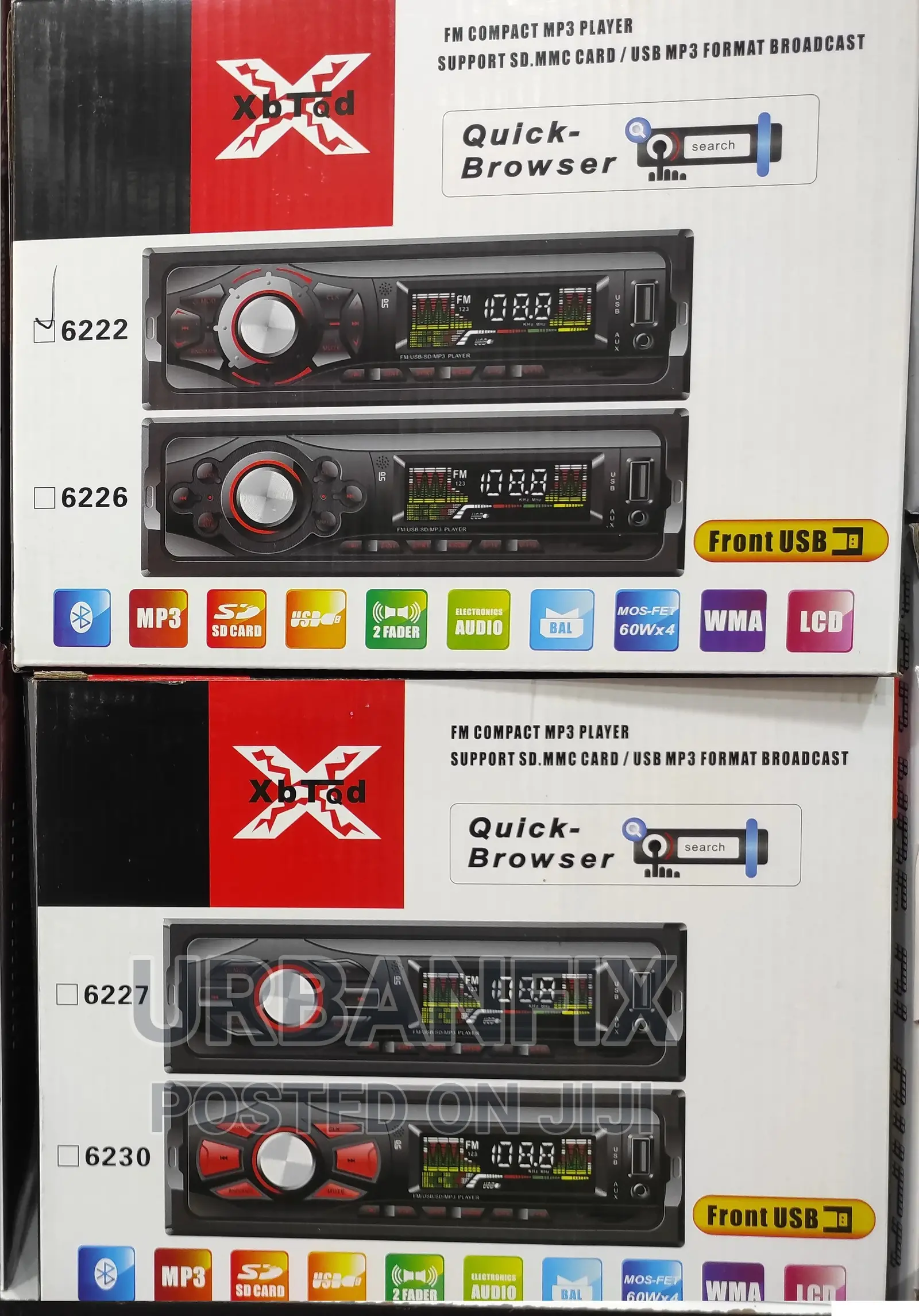 Brand New Car Radios With Bluetooth, FM, USB, AUX