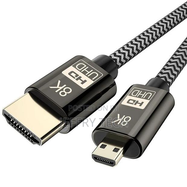 2m 8K UHD Micro HDMI to HDMI Nylon Braided Audio Video Cable