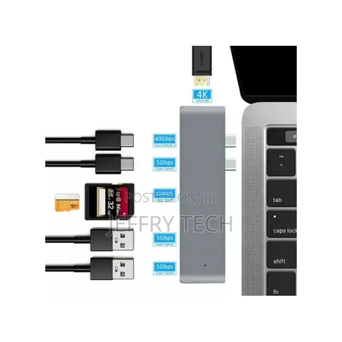 7 in 1 USB Hub Type-C Adapter 4K HDMI for Macbook Pro