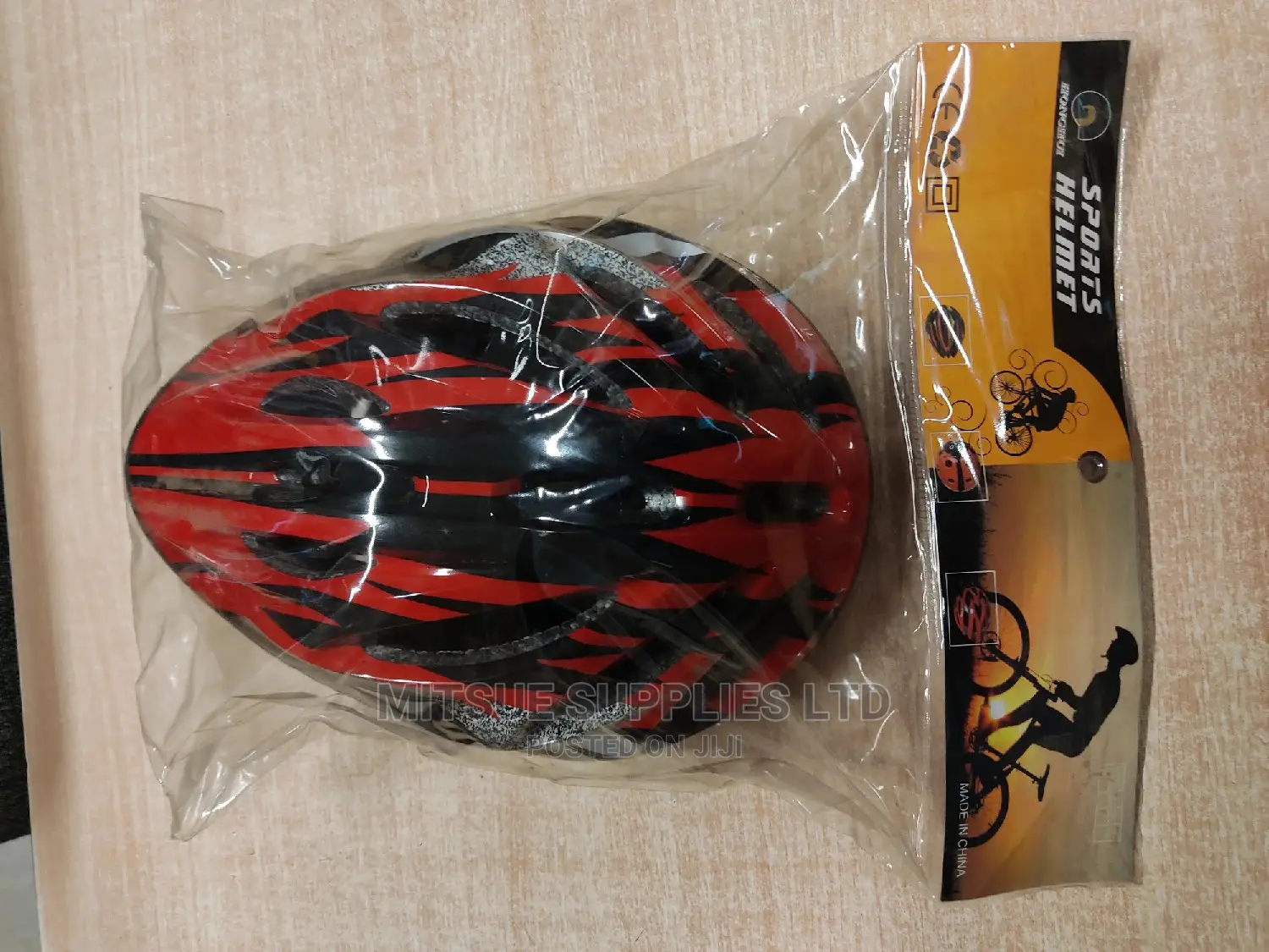 Cycling Helmet- Red and White