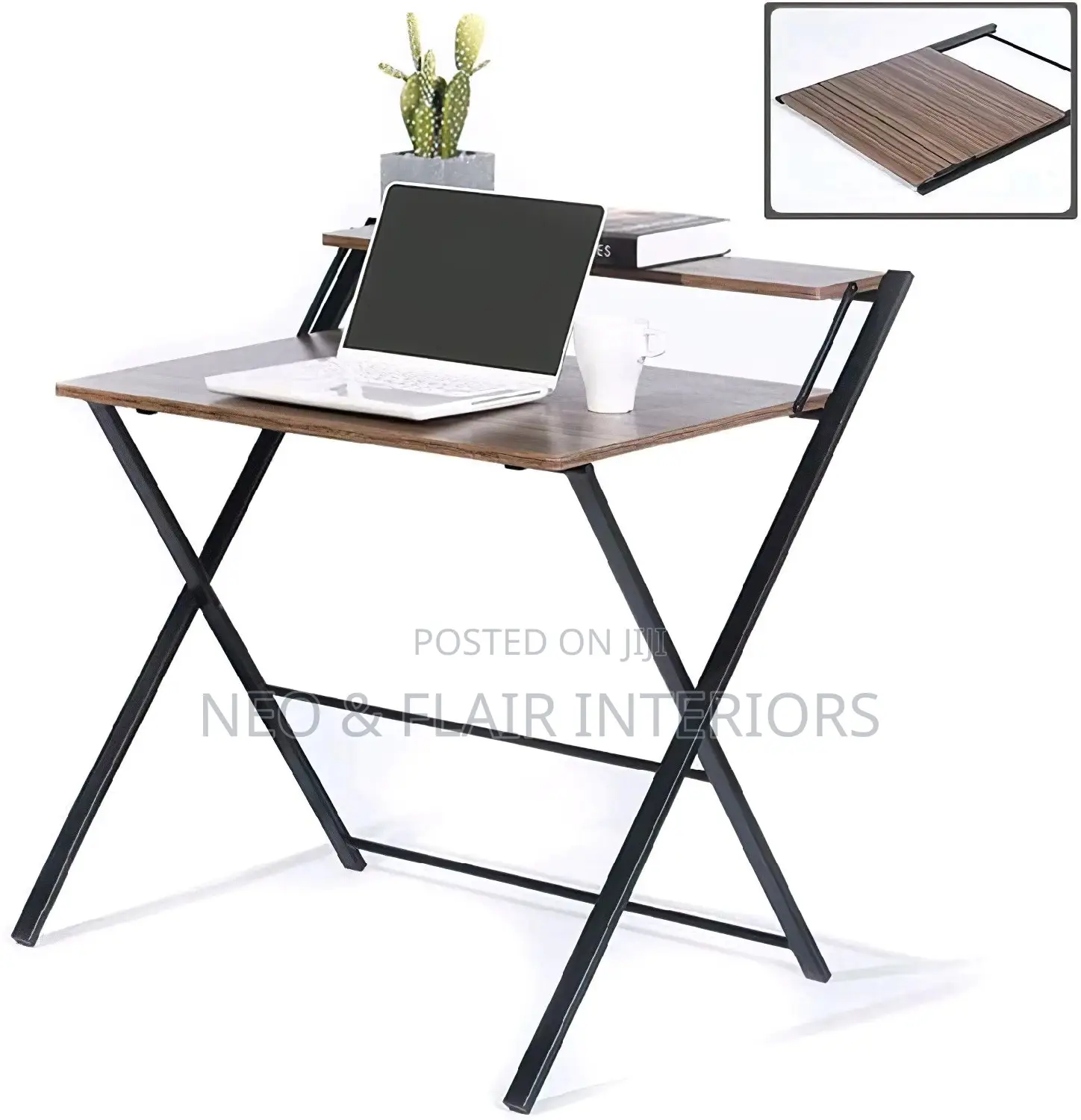 Shelved Foldable Desk
