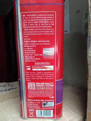 Wolver 5w40 Fully Synthetic Engine Oil Made in Germany.