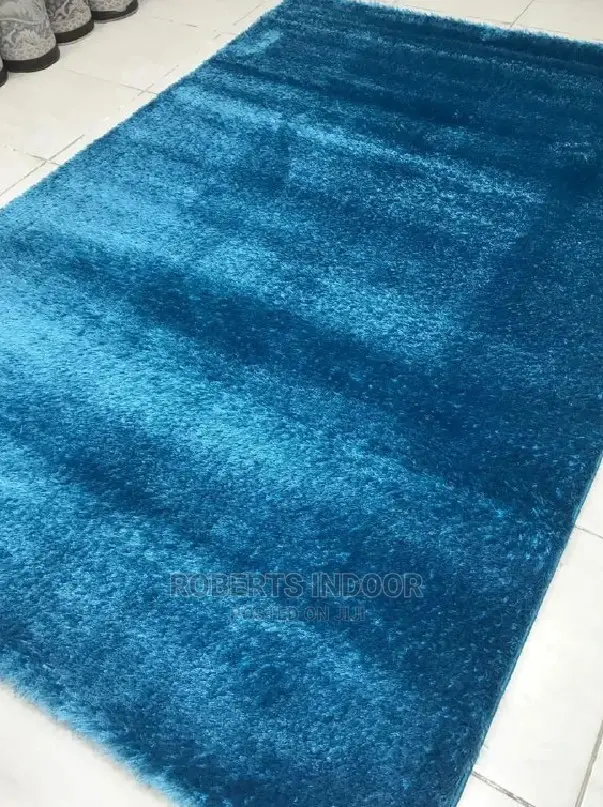 Turquoise Blue 7*10 Turkish Fluffy Soft Carpet