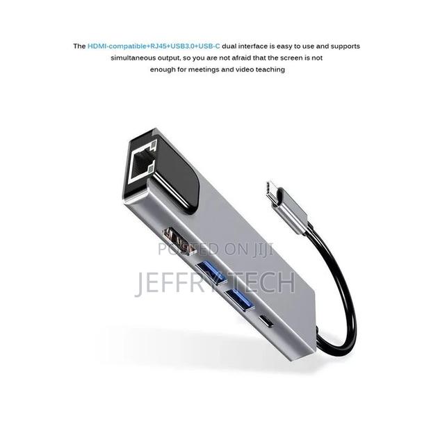 USB C Hub Multiport Adapter With 1000M RJ45 Gigabit Ethernet - thumbnail 3