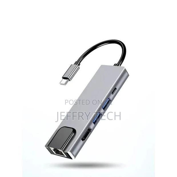 USB C Hub Multiport Adapter With 1000M RJ45 Gigabit Ethernet - thumbnail 6