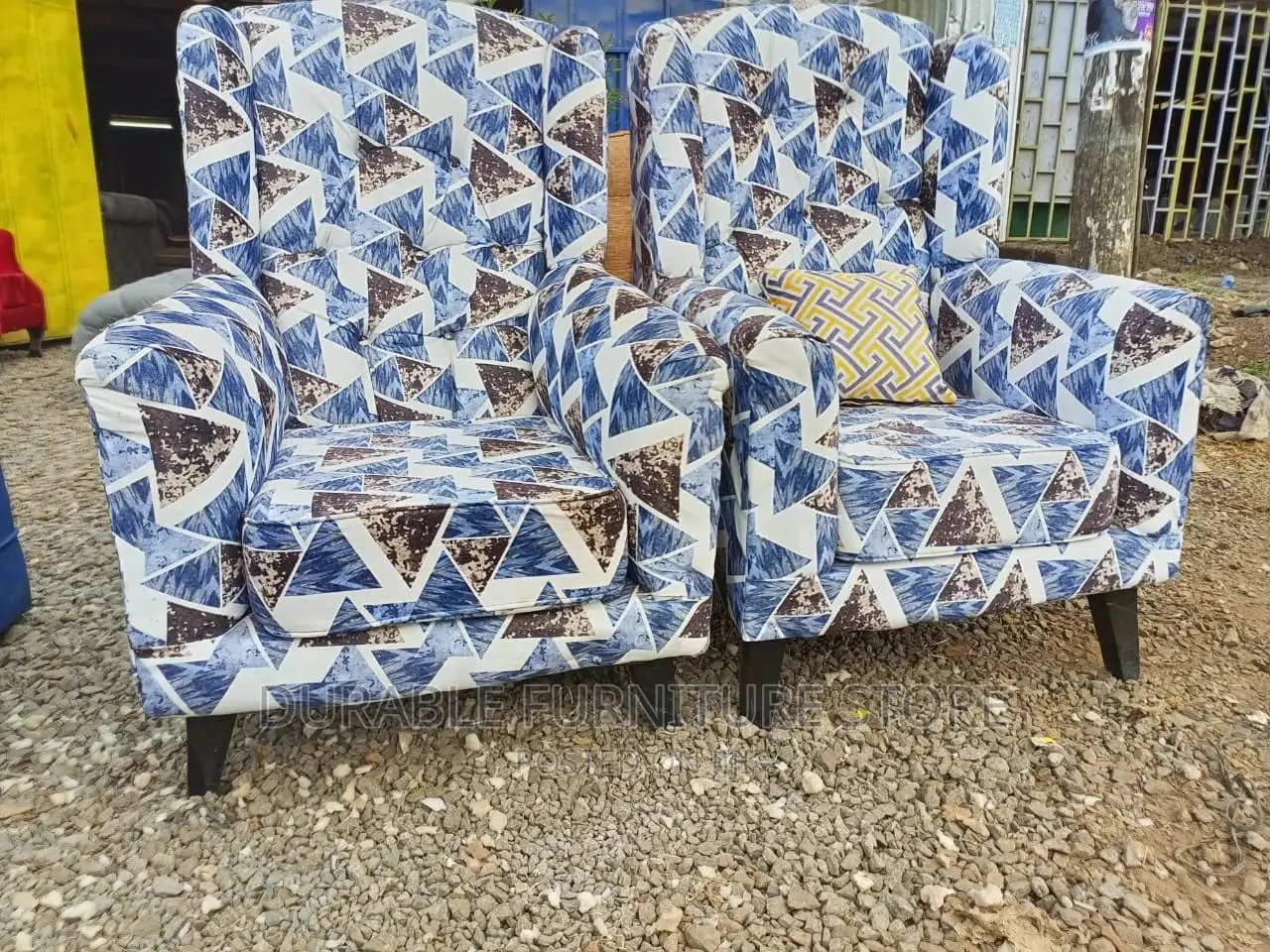 2 Wing Chair With Spring Cushions