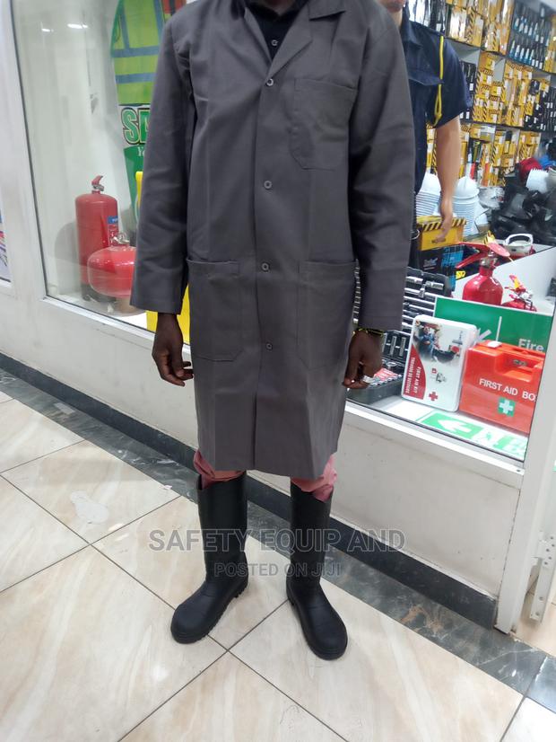 Grey Protective Working Dust Coat - main view