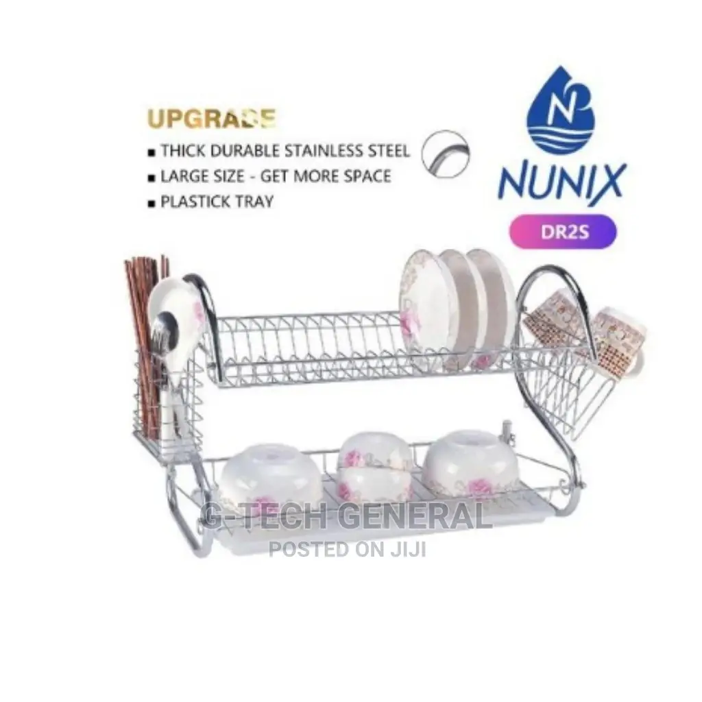 Nunix Quality Stainless Steel Two Tier Dish Rack