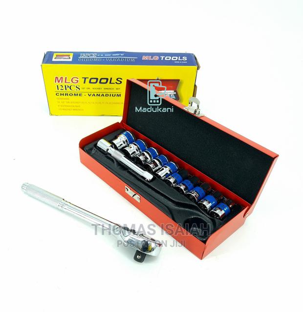 MLG 12pcs Socket Wrench Box Spanner Set With Ratchet Handle - thumbnail 3