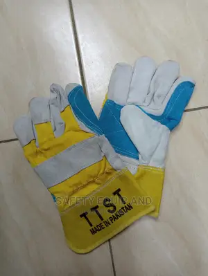 Cowspilt Gloves-Double Stitched With Yellow