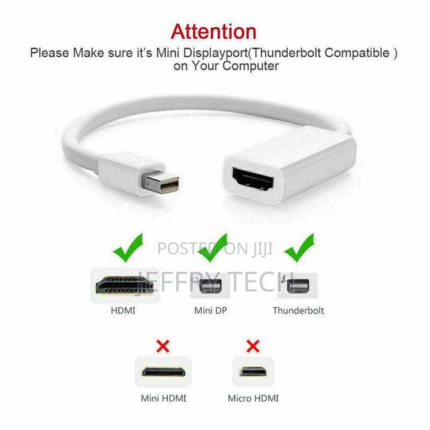 For Macbook Pro Mini DP to HDMI Adapter Cable Thunderbolt Di - thumbnail 2