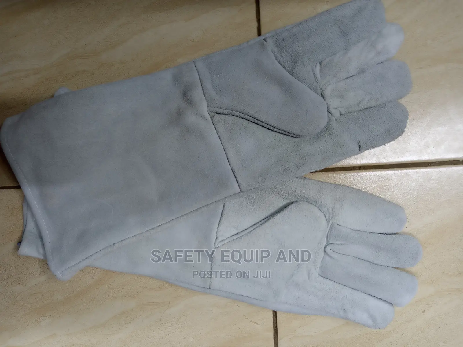 Leather Palm Long Gloves