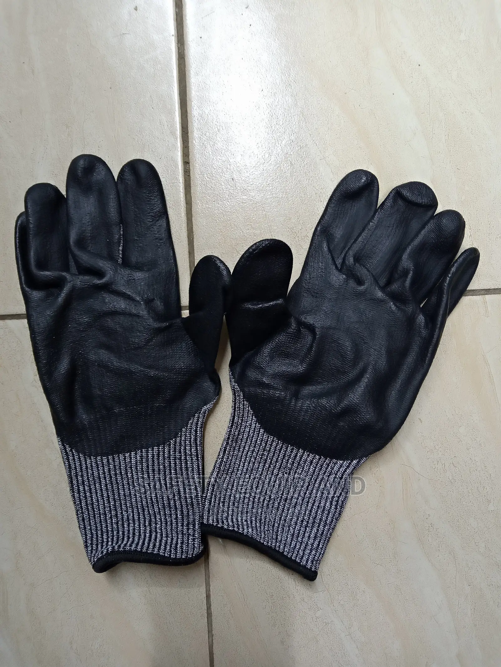Gorilla Gloves Grey and Black-Cut Resistant-Nitrile Grip Glo
