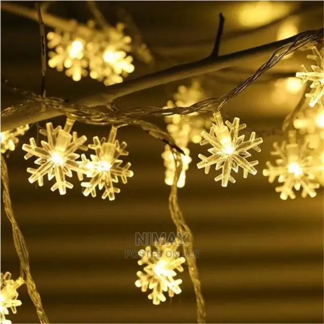 Christmas Lights Snow Flakes 10mtrs Long