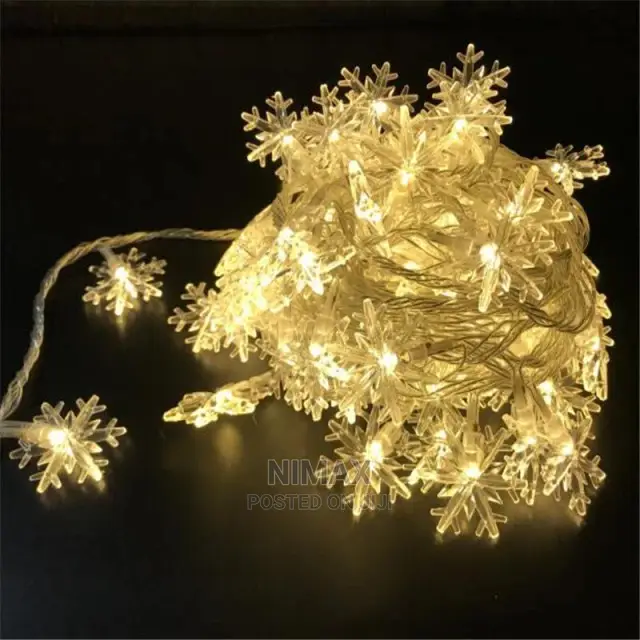 Christmas Lights Snow Flakes 10mtrs Long