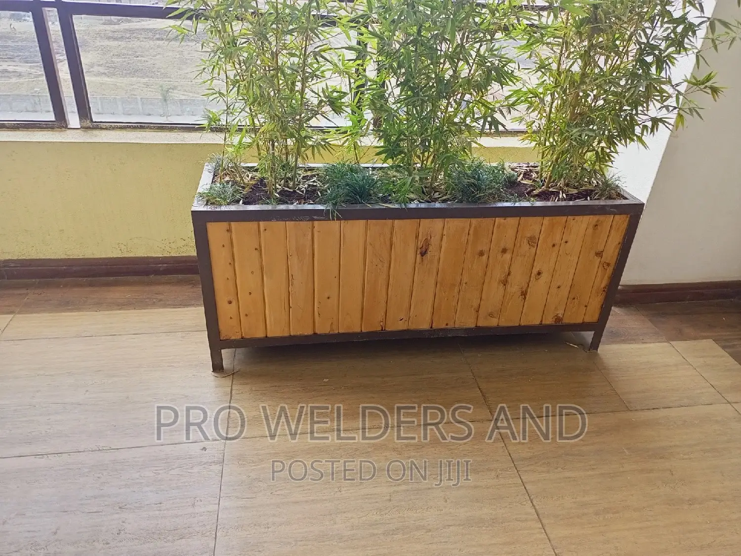 Wood and Steel Planters
