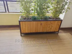 Wood and Steel Planters
