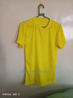 Plain Yellow Polyester Tshirts , Good Price