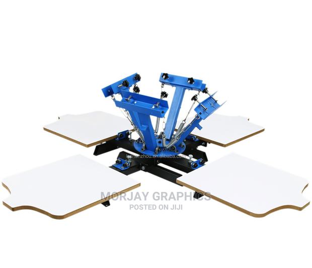 Auto-Manual 4 Color 4 Station Silk Screen Printing Machine