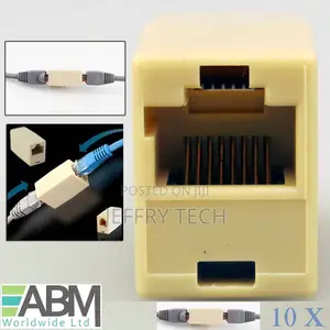 10 Pcs RJ45 Connector Ethernet Cable Joiner Coupler Straight
