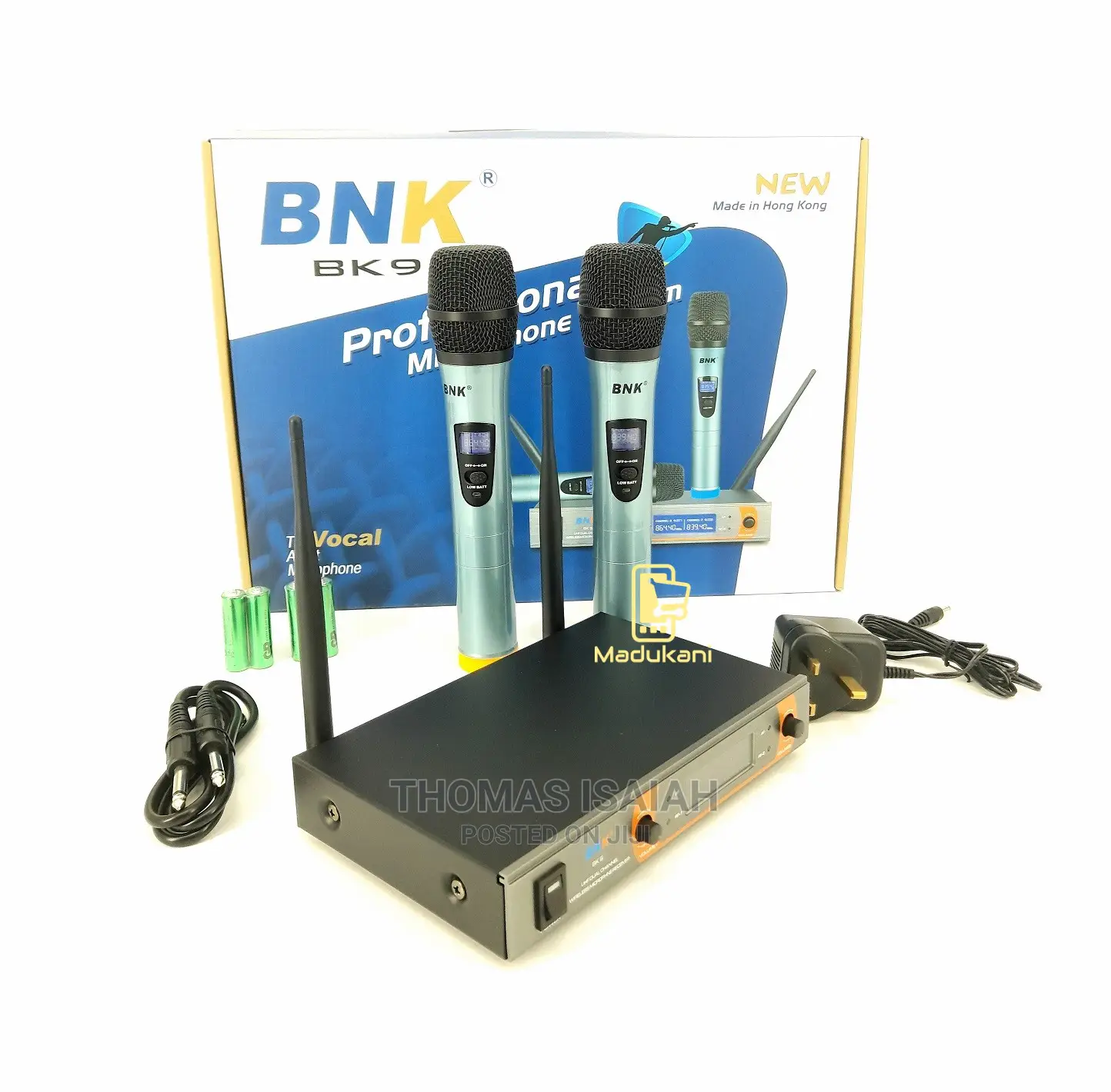 BNK BK9 UHF Dual Channel Wireless Microphone System