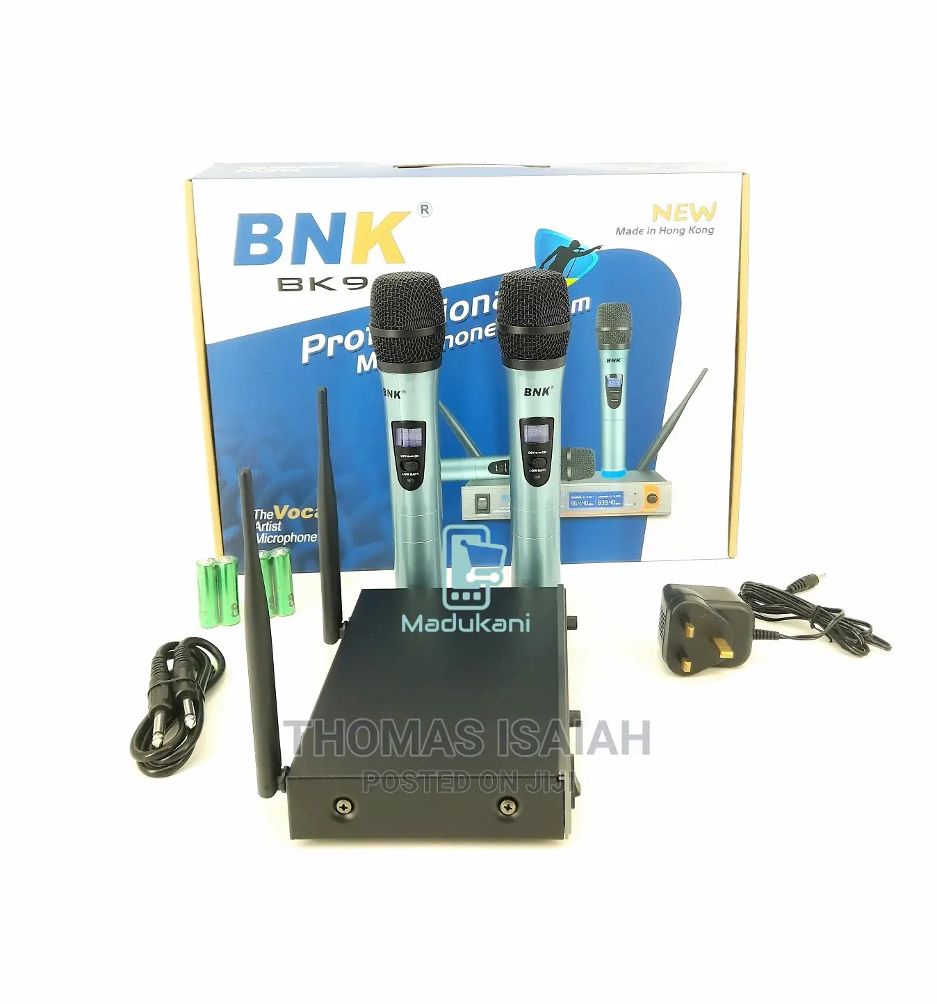 BNK BK9 UHF Dual Channel Wireless Microphone System
