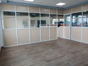 Office Partition With Glass and Boards