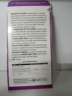 Benocarb 100sc Tuta Absoluta Insecticide 10ml