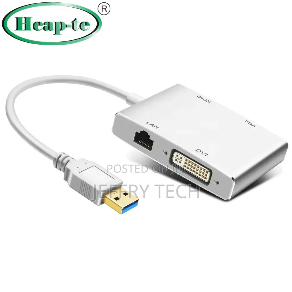 4 in 1 USB 3.0 to HDMI VGA DVI RJ45 10/100 Gigabit Ethernet