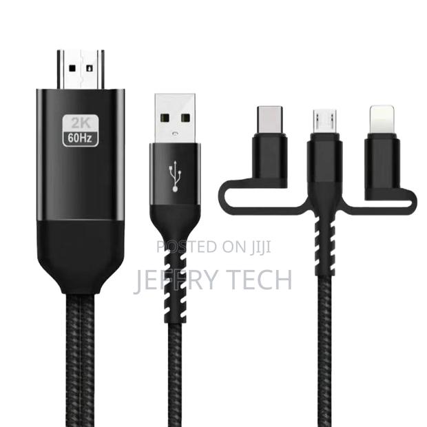 3 in 1 Lighting Type-C Micro USB to HDMI Cable for Ios and A