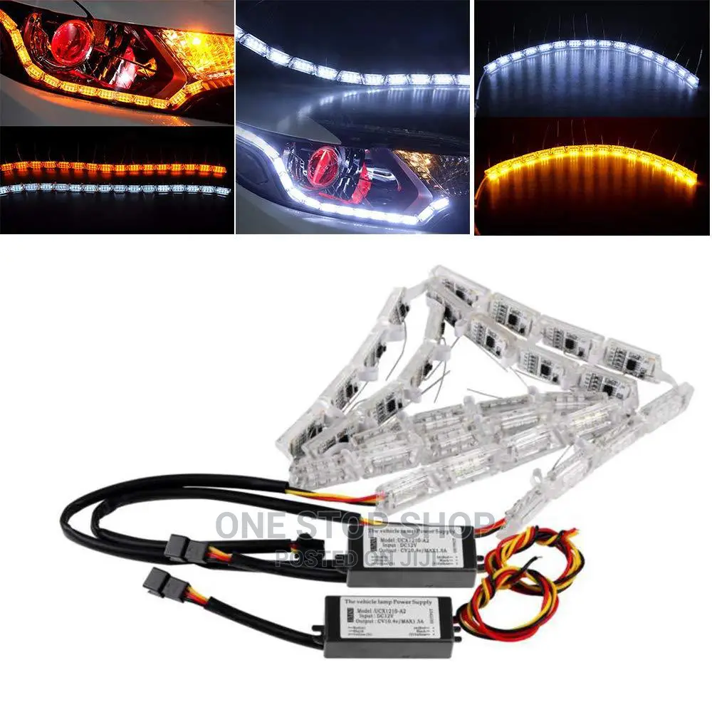 2pcs Flexible Crystal DRL LED Light Strip