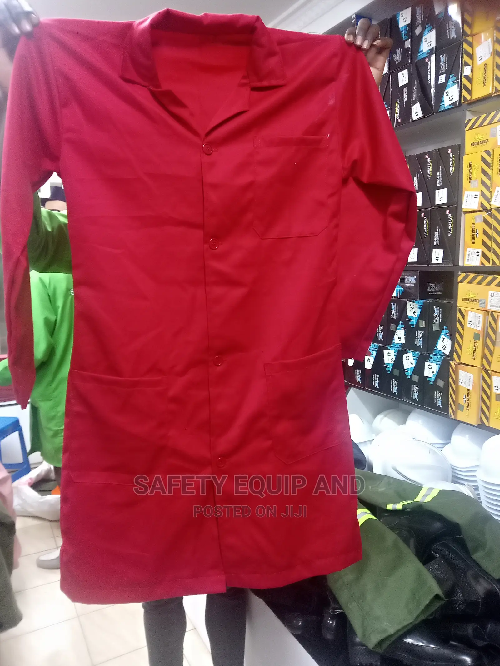 Safety Branded Red Dust Coats-We Manufacture and Brand