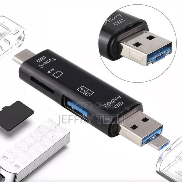 1 TF USB to Micro USB Type-C Card Reader OTG Adapter Con