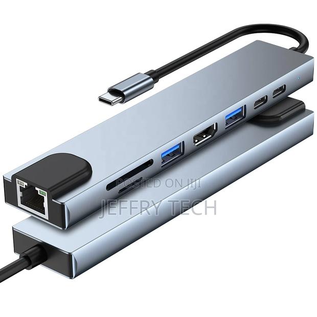 8 Port Hubs for Type-C Devices Laptop Mac Book Usb Port Adap
