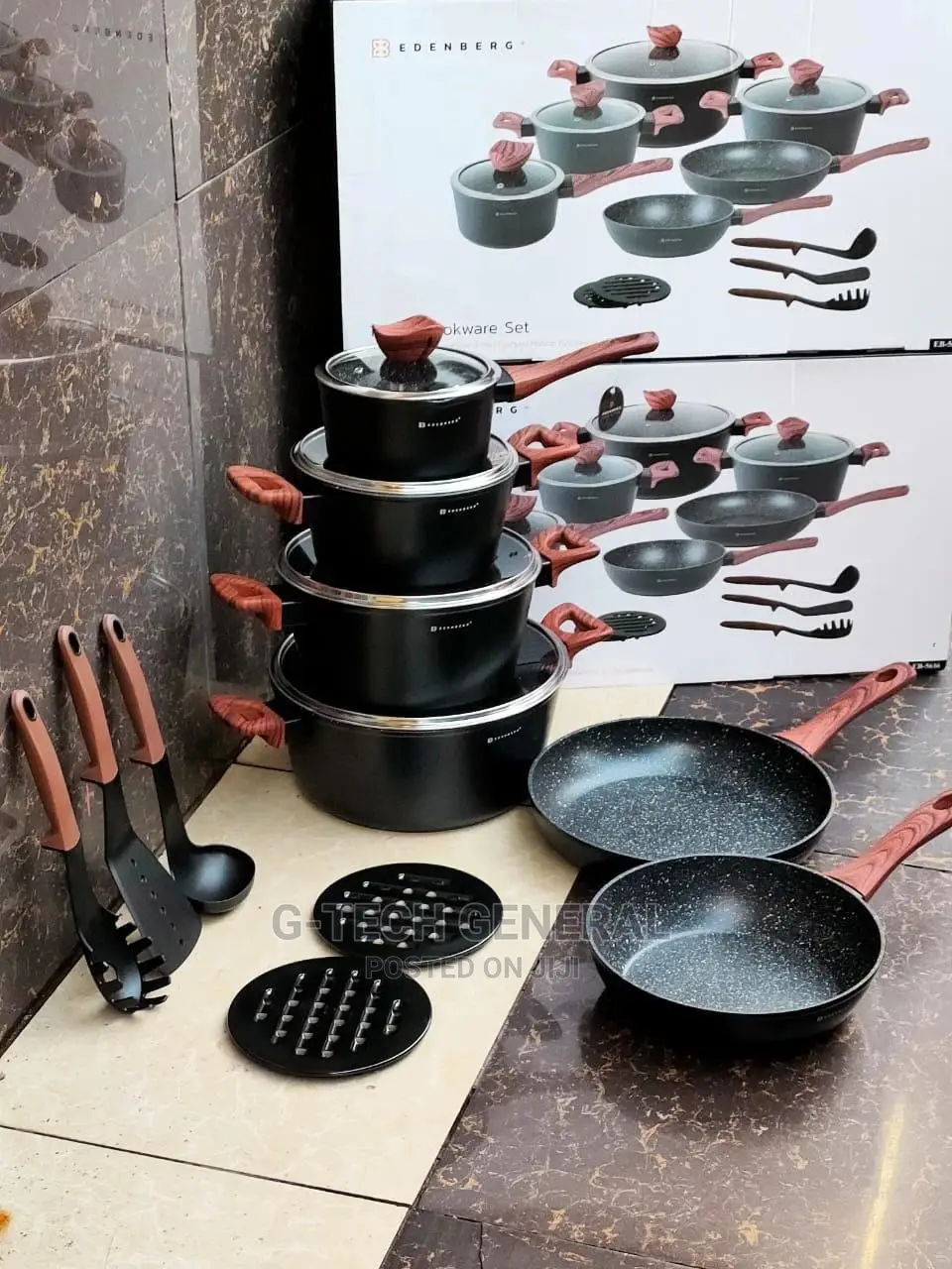 Edenberg 15 Pcs Cookware Set With Kitchen Tools