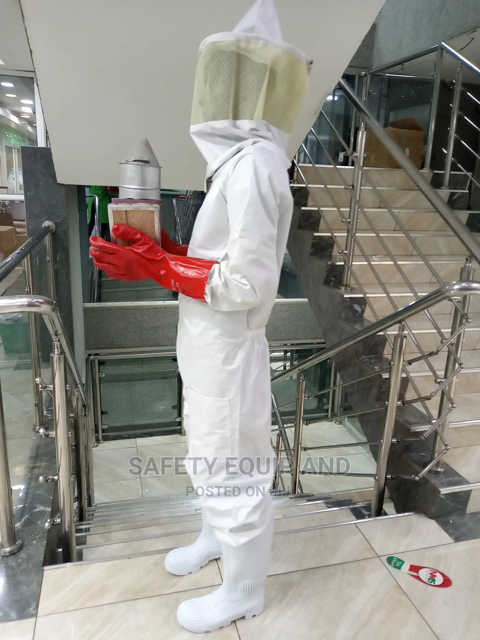Bee Suits With Red Gloves and White Gumboots Available