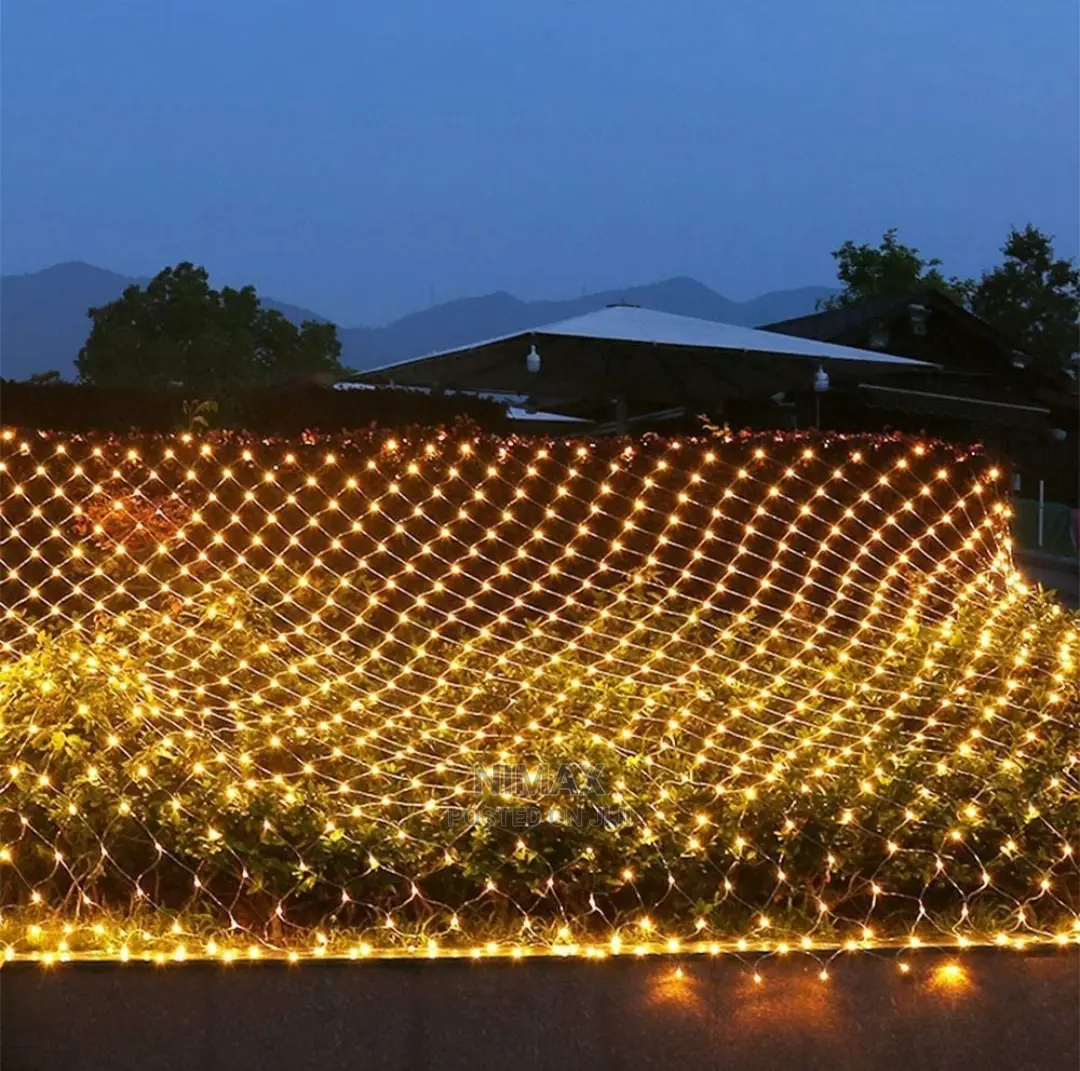 Christmas Led 3x3mtrs Net Mesh Warm White Curtain Lights