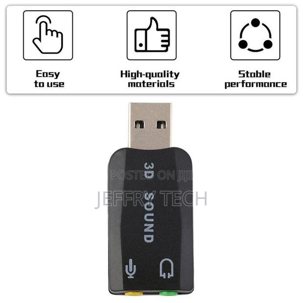 Sound Card Adapter 5.1 for PC Laptop Black - main view