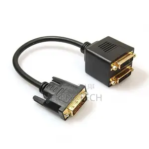 DVI Splitter Adaptor DVI-D Male to Dual 2 DVI-I Female Video