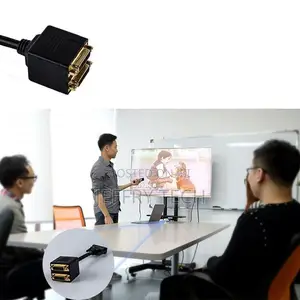 DVI Splitter Adaptor DVI-D Male to Dual 2 DVI-I Female Video