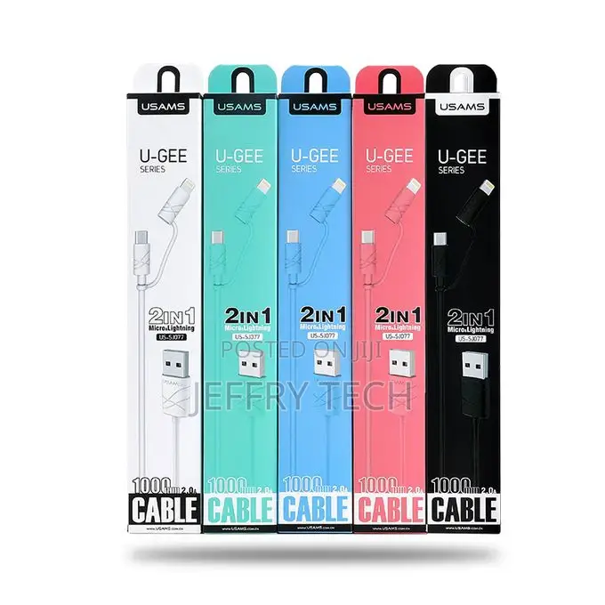 Usams 2 in 1 Micro and Lightning Data Cable U Gee Series 1M