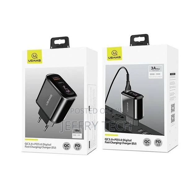 Usams Qc 3.0 18W Digital Display Fast Charger (Eu)
