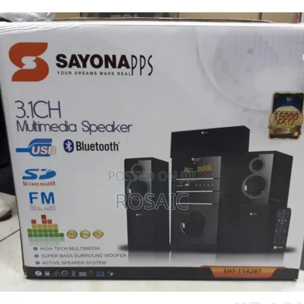 SHT-1142BT Sayona 3.1CH Multimedia Speaker With Tall Boys