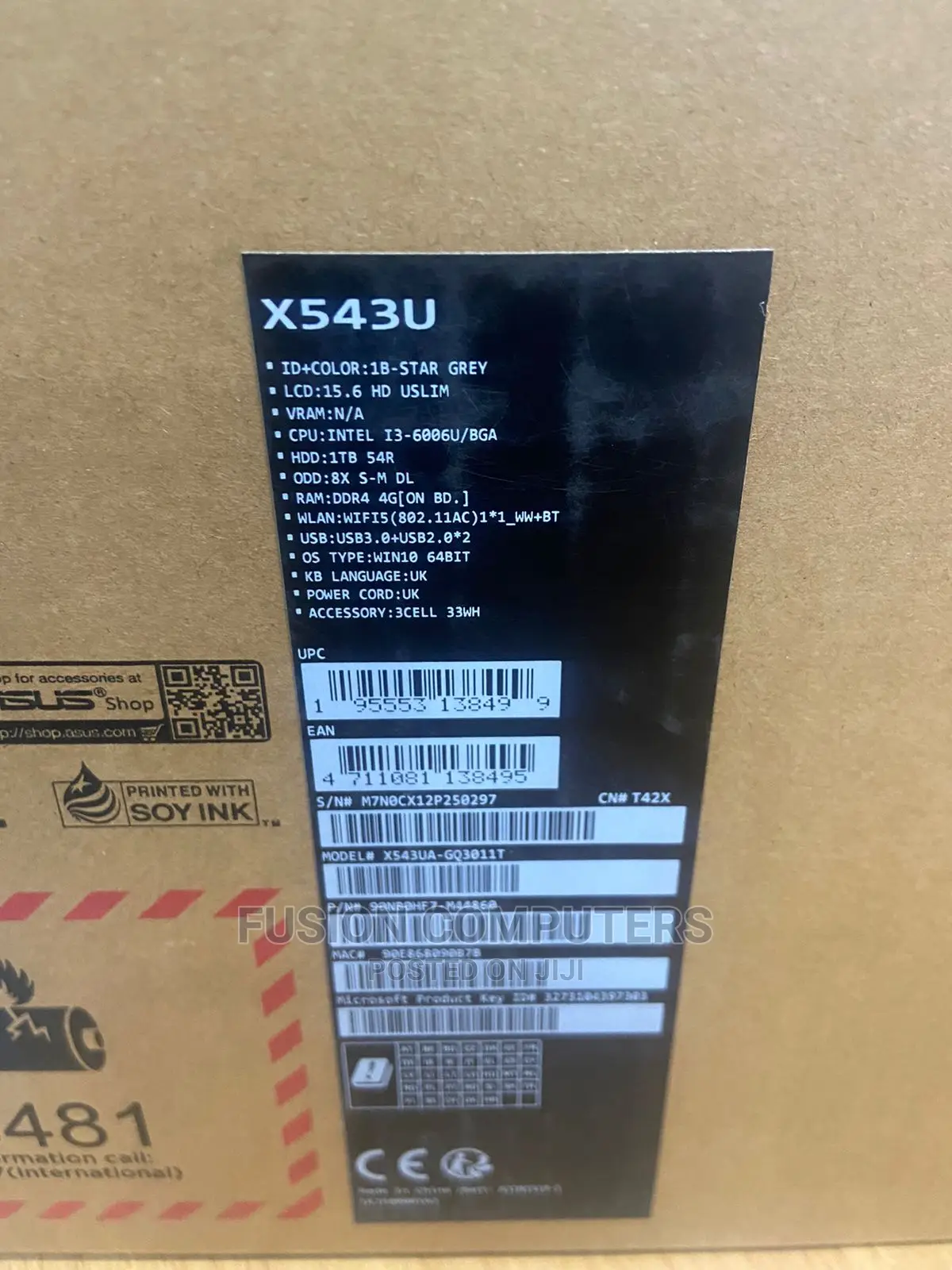 New Laptop Asus 4GB Intel Core I3 1T