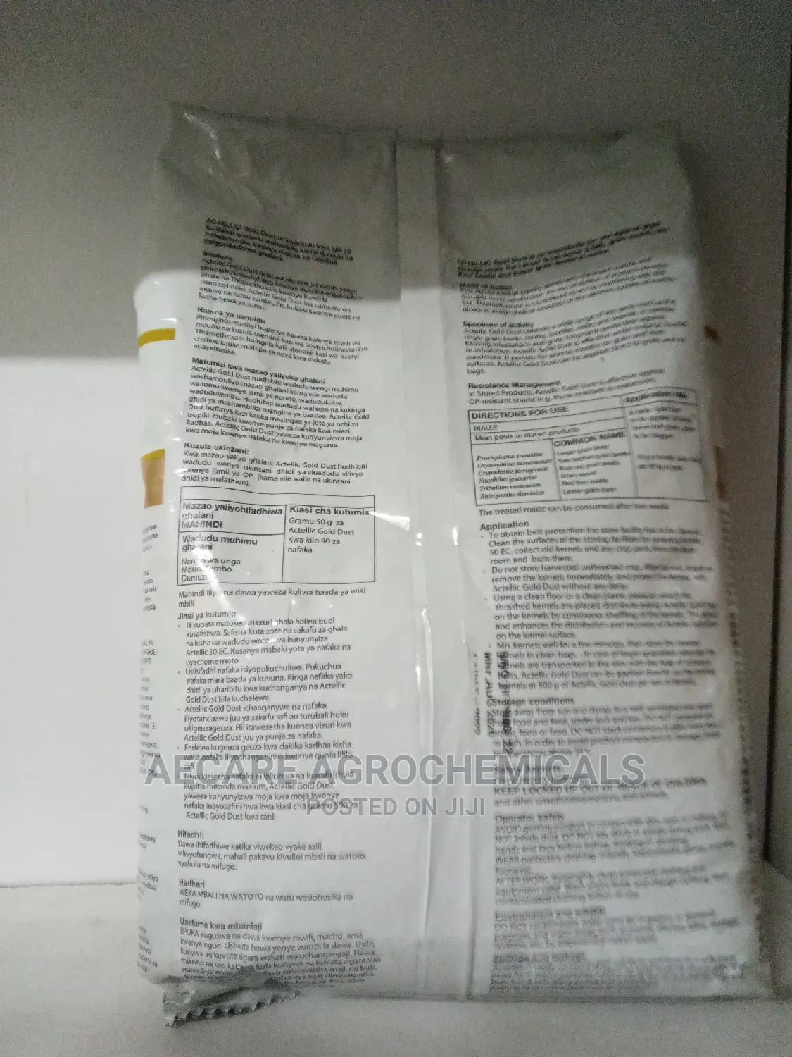 Actellic Gold Dust Preservative 50g, 100g, 200g, 500g and 1kg