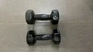 Black Rubber Dumbbells 6kg- Black