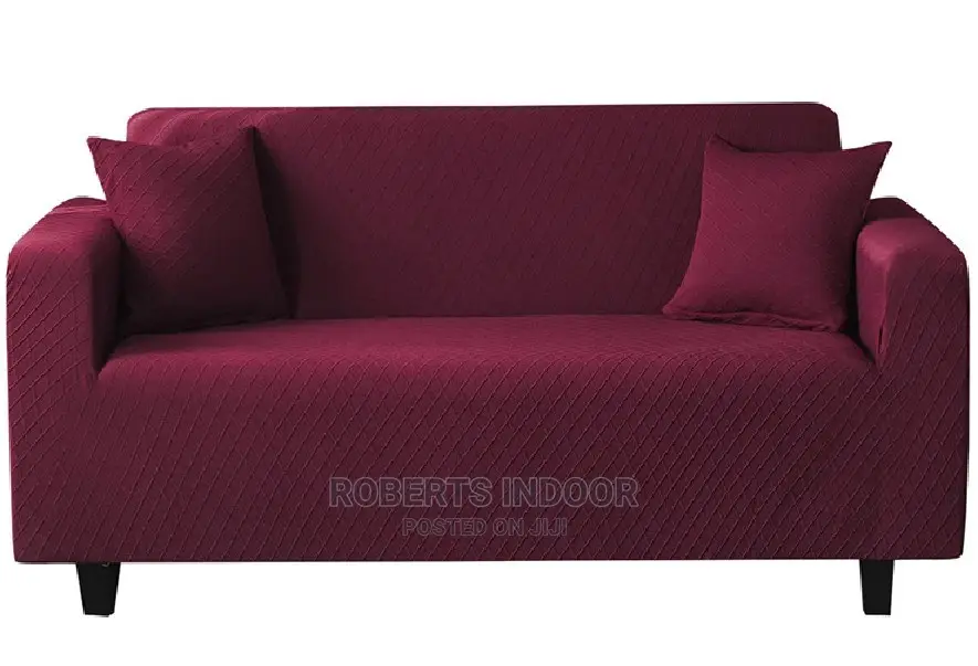 Maroon Strecthy Sofa Cover 5 Sitter