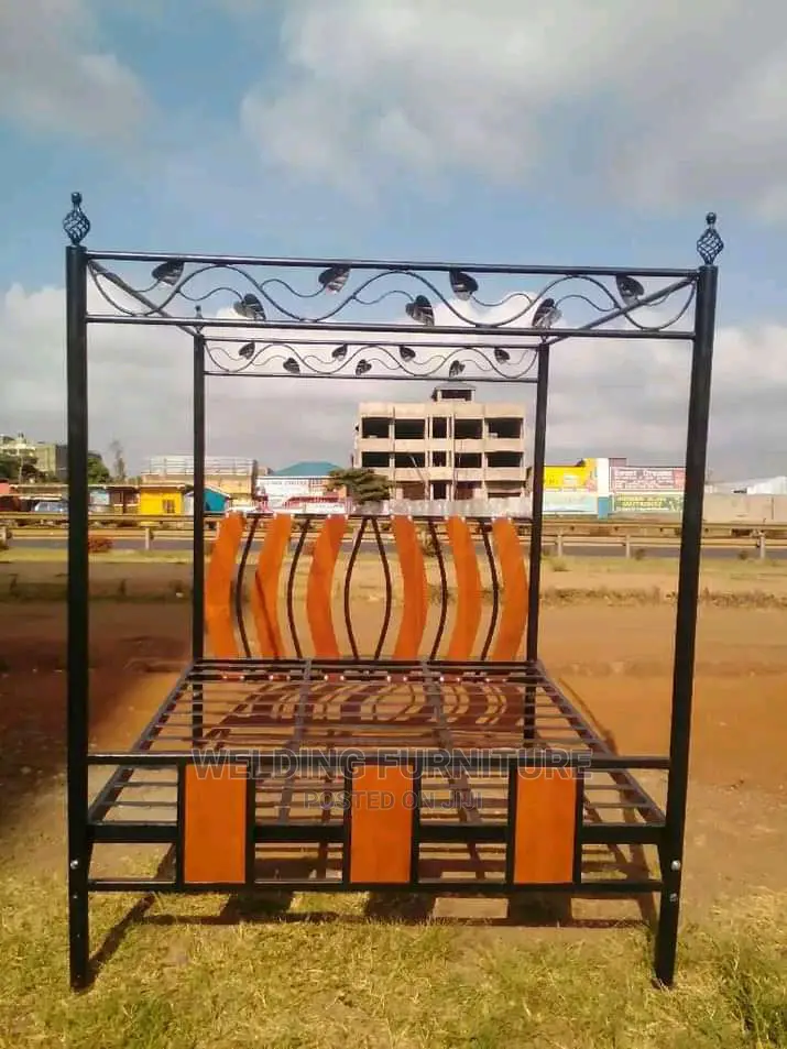 Metallic Wood Bed