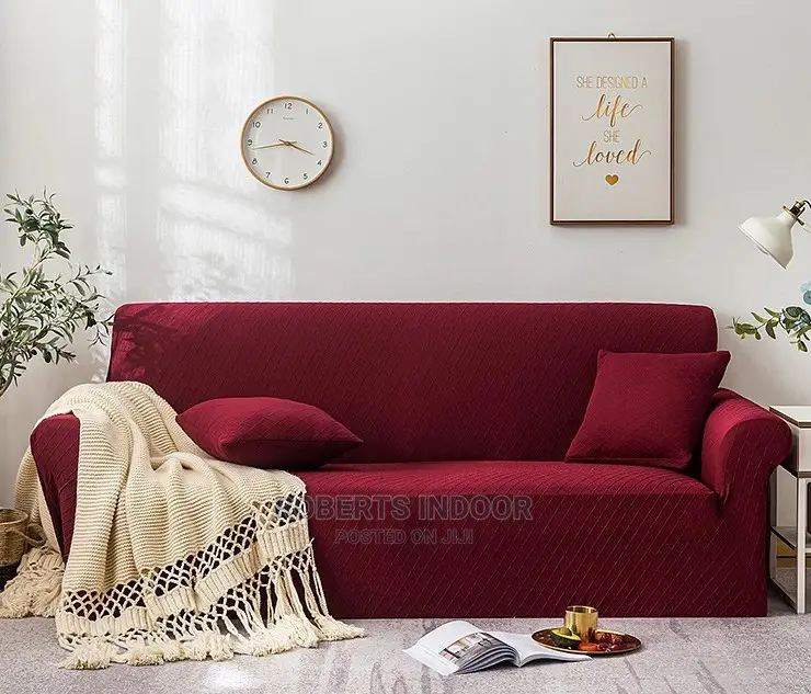Maroon 5 Seater Elastic Sofa Cover