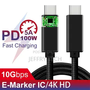 Pd 100W Usb 3.1 Gen2 Type C to Type C Cable Support 4K Audio